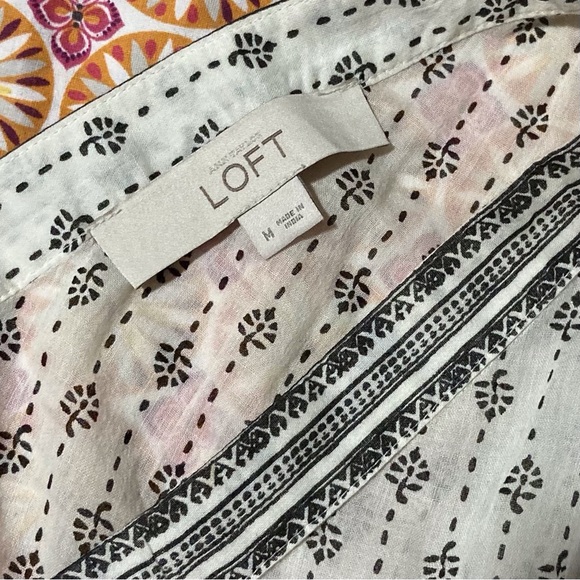 LOFT Black and White Sleeveless Tank Top | Size M | Lightweight 100% Cotton - Picture 4 of 6